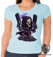 Baby look blusa Feminina reaper Overwatch jogo game - Foto 5
