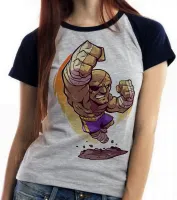 Baby look blusa Feminina sagat street figther jogo game anos 90 - Foto 4