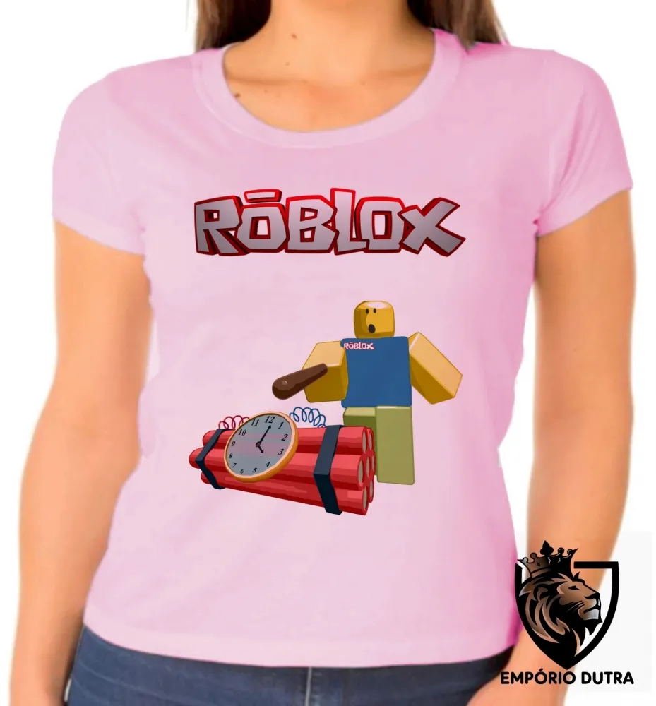 Baby look blusa Feminina roblox bomba relogio game jogo pc skin