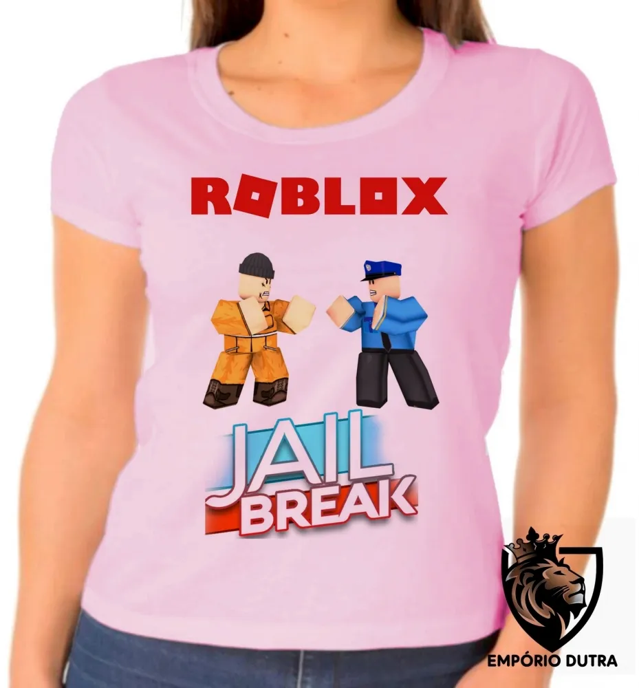 Baby look blusa Feminina roblox jail break game jogo pc skin