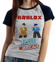 Baby look blusa Feminina roblox jail break game jogo pc skin - Foto 3