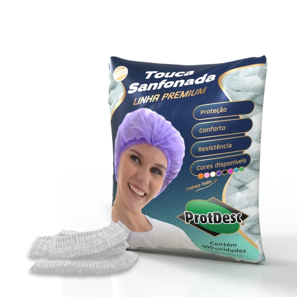 Touca TNT Branca com Elastico PROTDESC