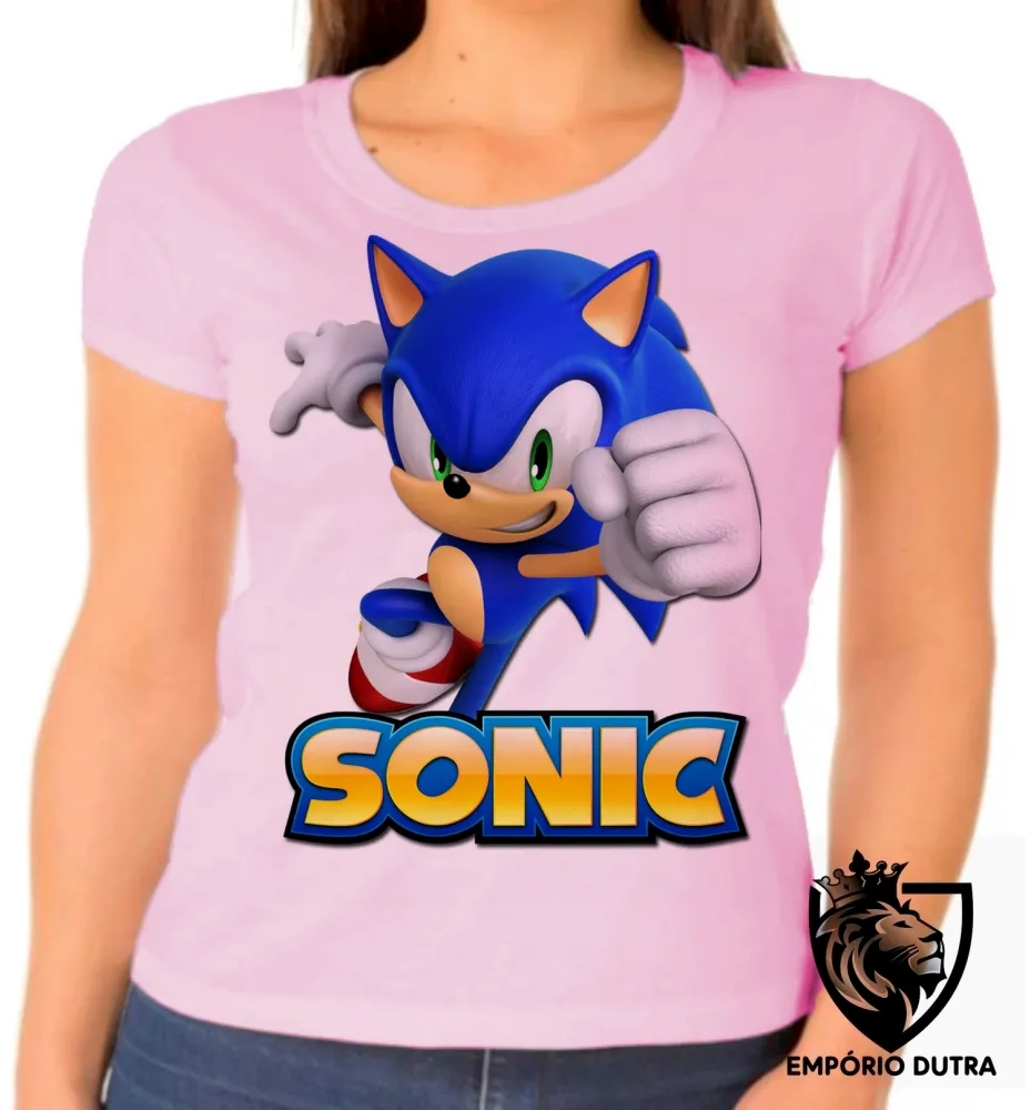 Baby look blusa Feminina Sonic
