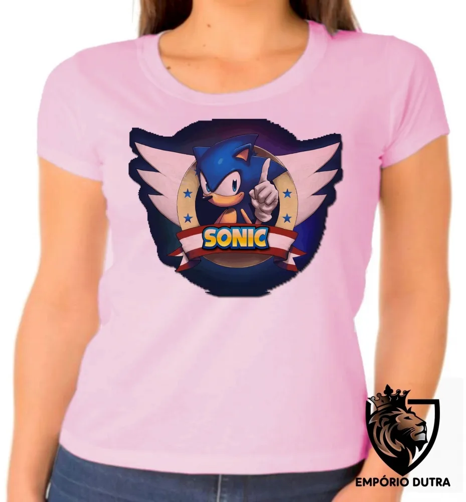 Baby look blusa Feminina Sonic jogo antigo