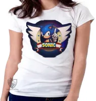 Baby look blusa Feminina Sonic jogo antigo - Foto 3