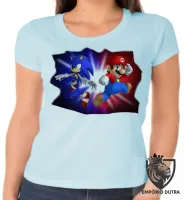 Baby look blusa Feminina Sonic Mário - Foto 2