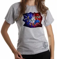 Baby look blusa Feminina Sonic Mário - Foto 6