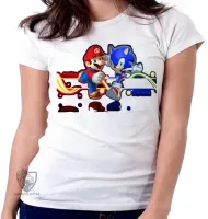 Baby look blusa Feminina Sonic Mário game - Foto 4