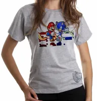 Baby look blusa Feminina Sonic Mário game - Foto 5