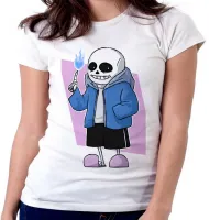 Baby look blusa Feminina undertale caveira game jogo android - Foto 3