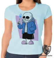 Baby look blusa Feminina undertale caveira game jogo android - Foto 5
