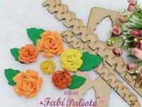 G1.643   Gabarito de Moldes  em MDF Flor Encanto  - Foto 2