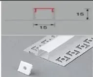 Perfil de LED  Soprepor no frame sem  borda oculto Alumínio Branca 15x15 2 metros Imagem