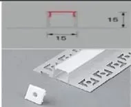 Perfil de LED  Soprepor no frame sem  borda oculto Alumínio Branca 15x15 2 metros