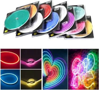 Mangueira Fita LED Neon VERMELHA 12v rolo 5 metros COM FONTE - Foto 2