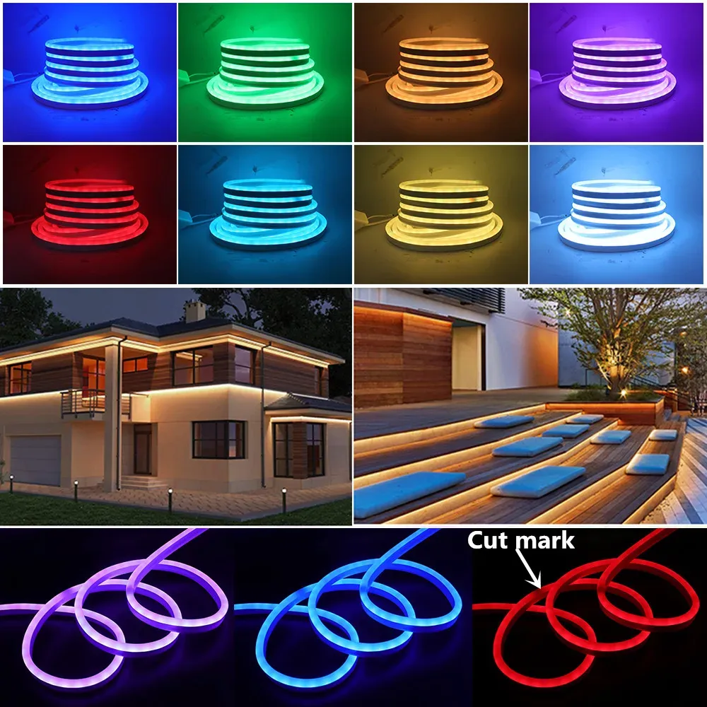 Mangueira Fita Neon Grossa 16mmx25mm Flex 5m 220v+1 Conector Imagem