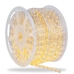 Mangueira LED Redonda Branco Quente Rolo 100mts 127V Imagem