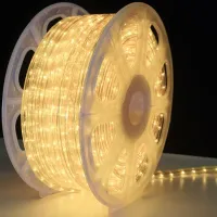 Mangueira LED Redonda Branco Quente Rolo 100mts 127V - Foto 3