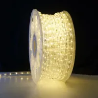 Mangueira LED Redonda Branco Quente Rolo 100mts 127V - Foto 4