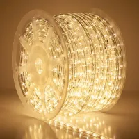 Mangueira LED Redonda Branco Quente Rolo 100mts 127V - Foto 5