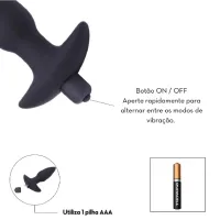 PLUG ANAL EM SILICONE COM VIBRO MPA1163 - Foto 2
