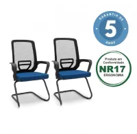 Kit com 2 Unidades Cadeira Aproximação Adrix Estrutura Sky Cor Preta