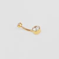 Banana Bell FLAT em Titânio PVD DOURADO 1.6mm ROSCA INTERNA TIT23 - Foto 4