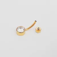 Banana Bell FLAT em Titânio PVD DOURADO 1.6mm ROSCA INTERNA TIT23 - Foto 2