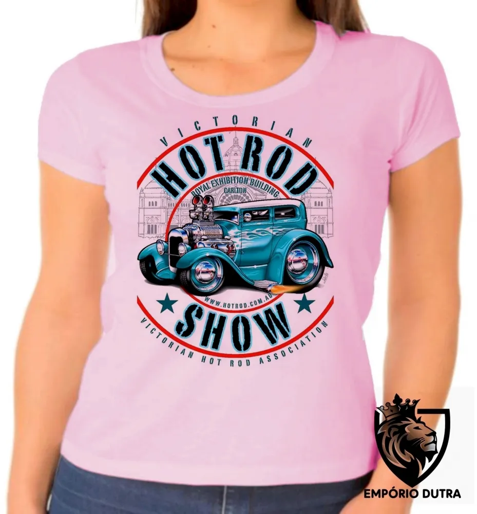 Baby look blusa Feminina Carro antigo hot rod v8 muscle