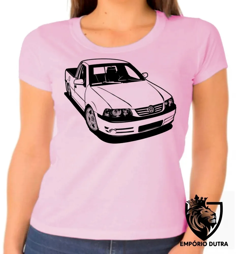 Baby look blusa Feminina Carro saveiro Volkswagen rebaixado Imagem