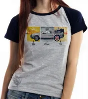 Baby look blusa Feminina DeLorean em quadros - Foto 5