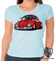 Baby look blusa Feminina Fusca vermelho 1973 volks fuca - Foto 2