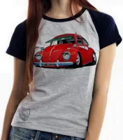 Baby look blusa Feminina Fusca vermelho 1973 volks fuca - Foto 4