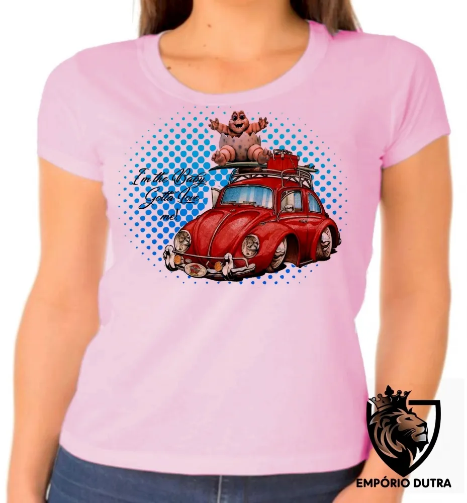 Baby look blusa Feminina Im baby dinossauro love red fusca