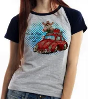 Baby look blusa Feminina Im baby dinossauro love red fusca - Foto 4