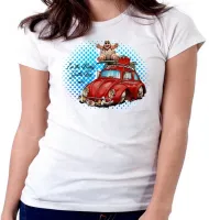 Baby look blusa Feminina Im baby dinossauro love red fusca - Foto 5