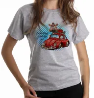 Baby look blusa Feminina Im baby dinossauro love red fusca - Foto 6