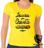 Baby look blusa Feminina Loucos por Chevette carro GM chevrolet - Foto 3