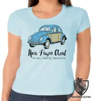 Baby look blusa Feminina Meu Fusca Azul carro volkswagen fuca gol - Foto 2