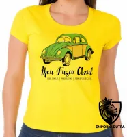 Baby look blusa Feminina Meu Fusca Azul carro volkswagen fuca gol - Foto 3