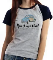 Baby look blusa Feminina Meu Fusca Azul carro volkswagen fuca gol - Foto 4