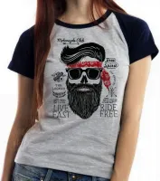 Baby look blusa Feminina Moto cycle Club Free spirit harley davidson - Foto 4