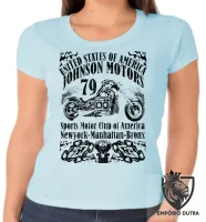 Baby look blusa Feminina Moto Johnson Motors 79 USA harley davidson - Foto 2
