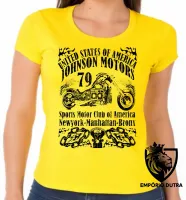 Baby look blusa Feminina Moto Johnson Motors 79 USA harley davidson - Foto 3