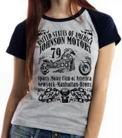 Baby look blusa Feminina Moto Johnson Motors 79 USA harley davidson - Foto 4