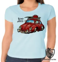 Baby look blusa Feminina Se meu Fusca falasse carro volkswagen - Foto 2