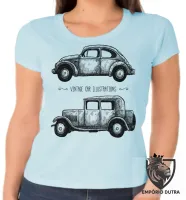 Baby look blusa Feminina Vintage car carro antigo fusca ford vintage - Foto 3