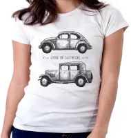 Baby look blusa Feminina Vintage car carro antigo fusca ford vintage - Foto 4