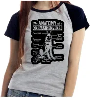 Baby look blusa Anatomia Pastor Alemão German Sheperd - Foto 6
