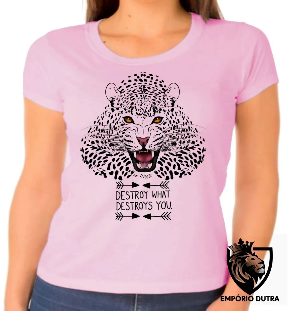 Baby look blusa Animais onça pintada tigre leão Imagem